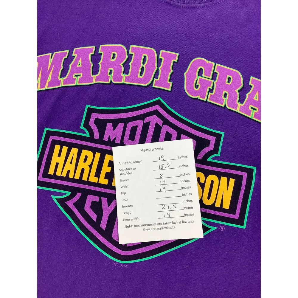 Harley Davidson Mardi Gras Bayou Country 2007 SL T-Shirt women SZ M - Picture 12 of 12